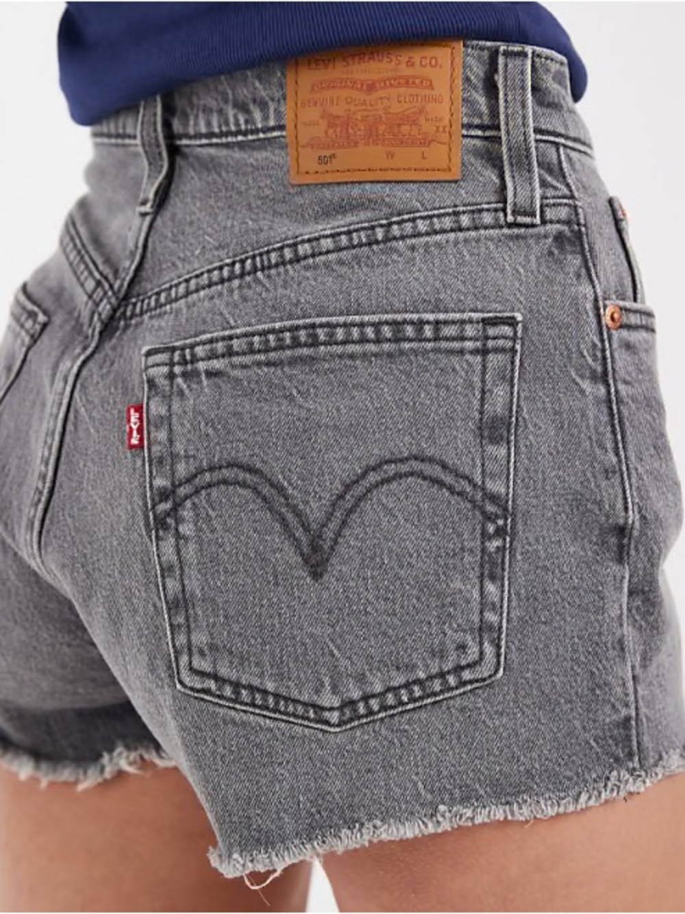 Levi's Women's Gray Denim Cutoff Shorts with Frayed Hem